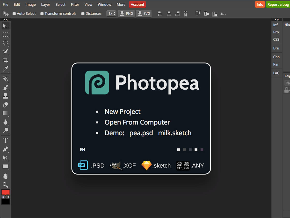 Photopea image editor tool
