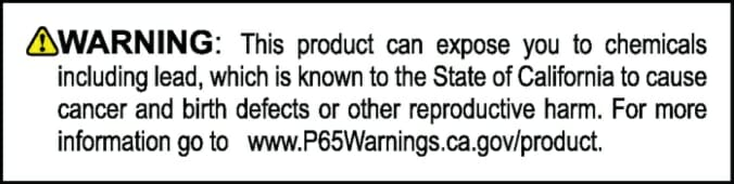 Proposition 65 label in California