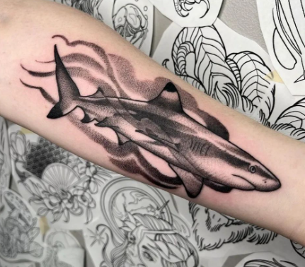 Dot Work Black Tip Reef Fantastic Tattoo Better Shark Week