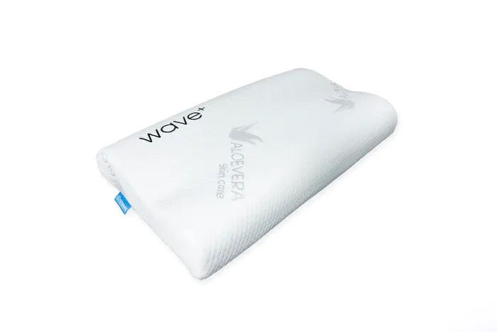 "Natural latex contour pillow with 14cm high neck support, medium firm density and pinhole design  "