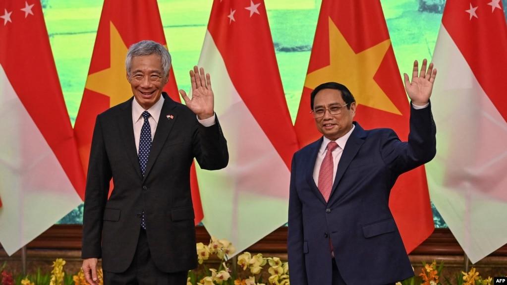Thủ tướng Singapore Lý Hiển Long và Thủ tướng Việt Nam Phạm Minh Chính, Hà Nội, ngày 28/8/2023.