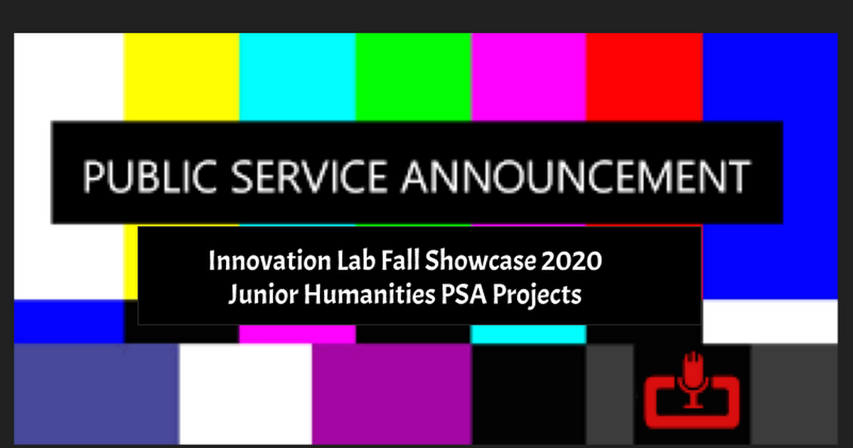 Junior PSAs Fall Showcase 2020 