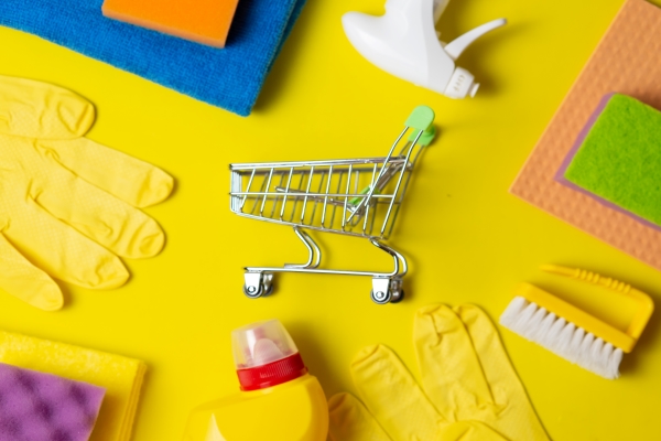 cleaning-products-materials-shopping-cart