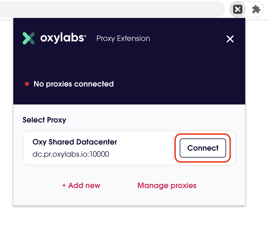 Connect to proxy