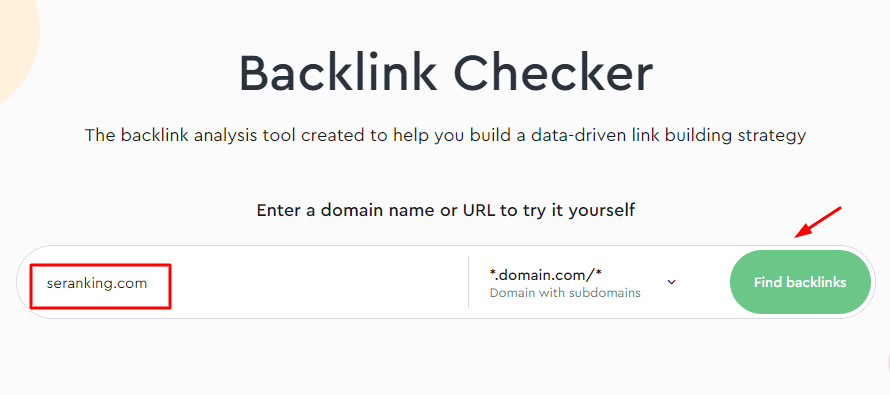 SERanking Backlink Checker
