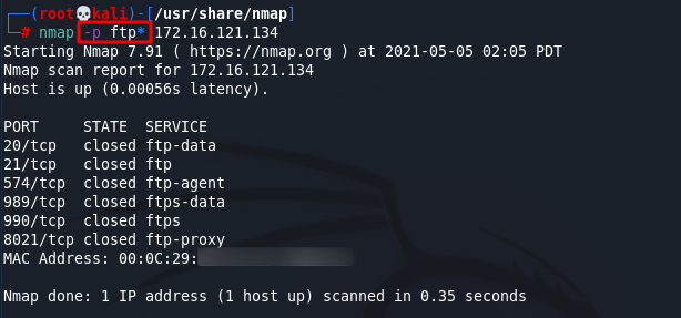 [NMAP Scan Any Port]: Scan FTP and HTTP ports using the port name wildcard. Source: nudesystems.com