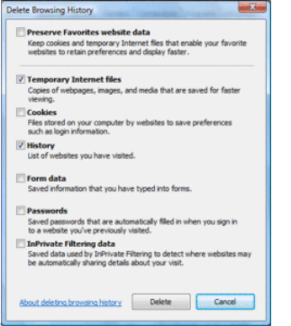 Clear Cache Data within Internet Explorer