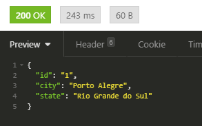 Resultado de nossa requisição de update