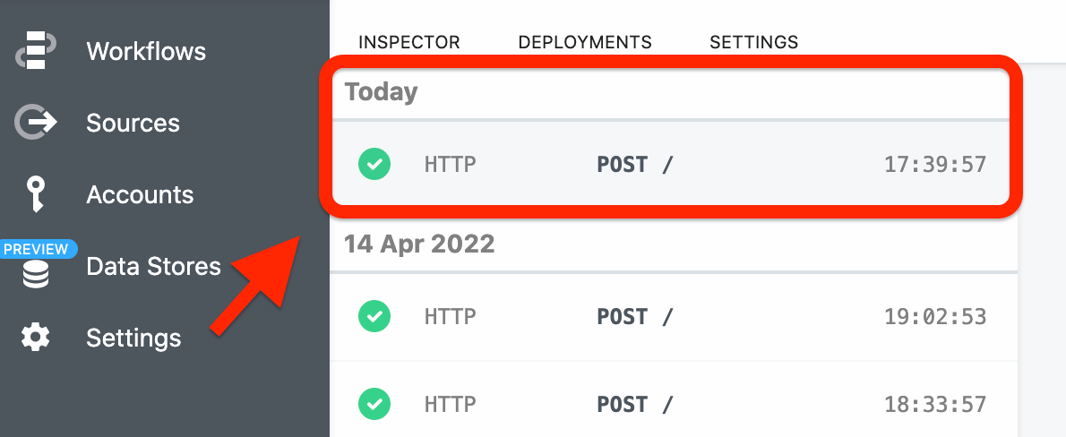 Incoming HTTP request for our webhook