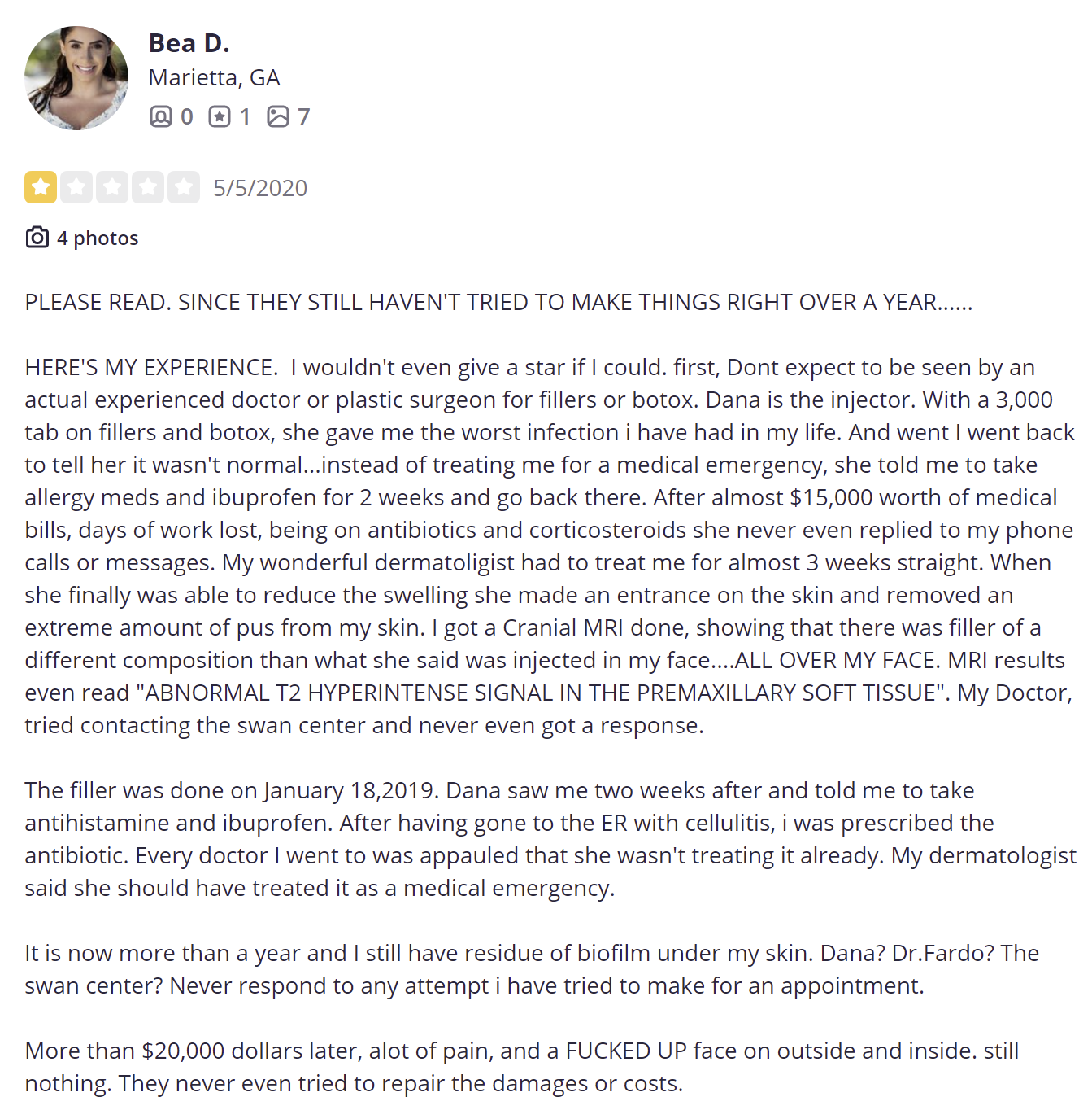 The Swan Center for Plastic Surgery review