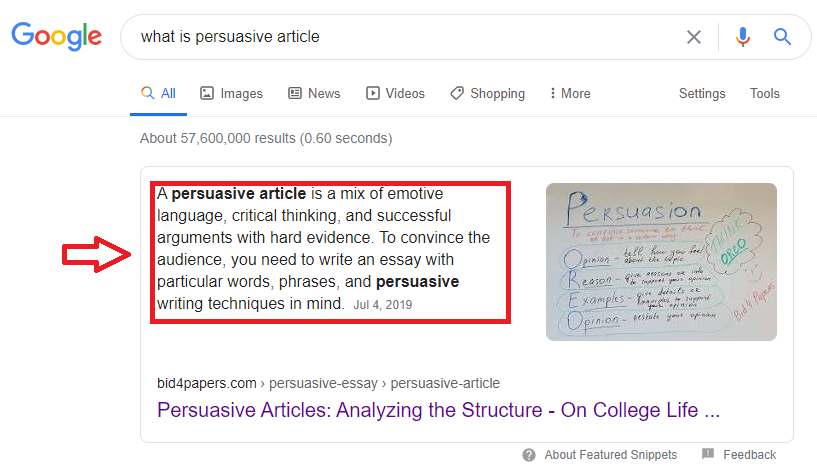 Google what is persuasive article