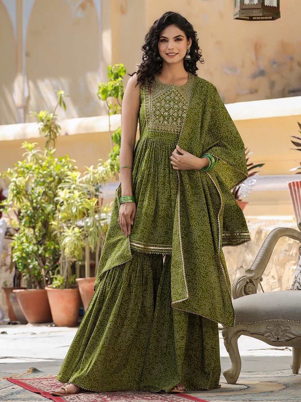the loom - cotton sharara suit set