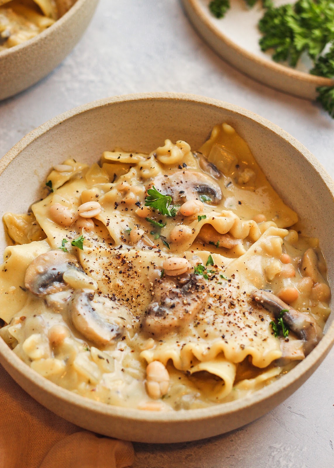 One-Pot Mushroom and White Bean Pasta - It's All Good Vegan