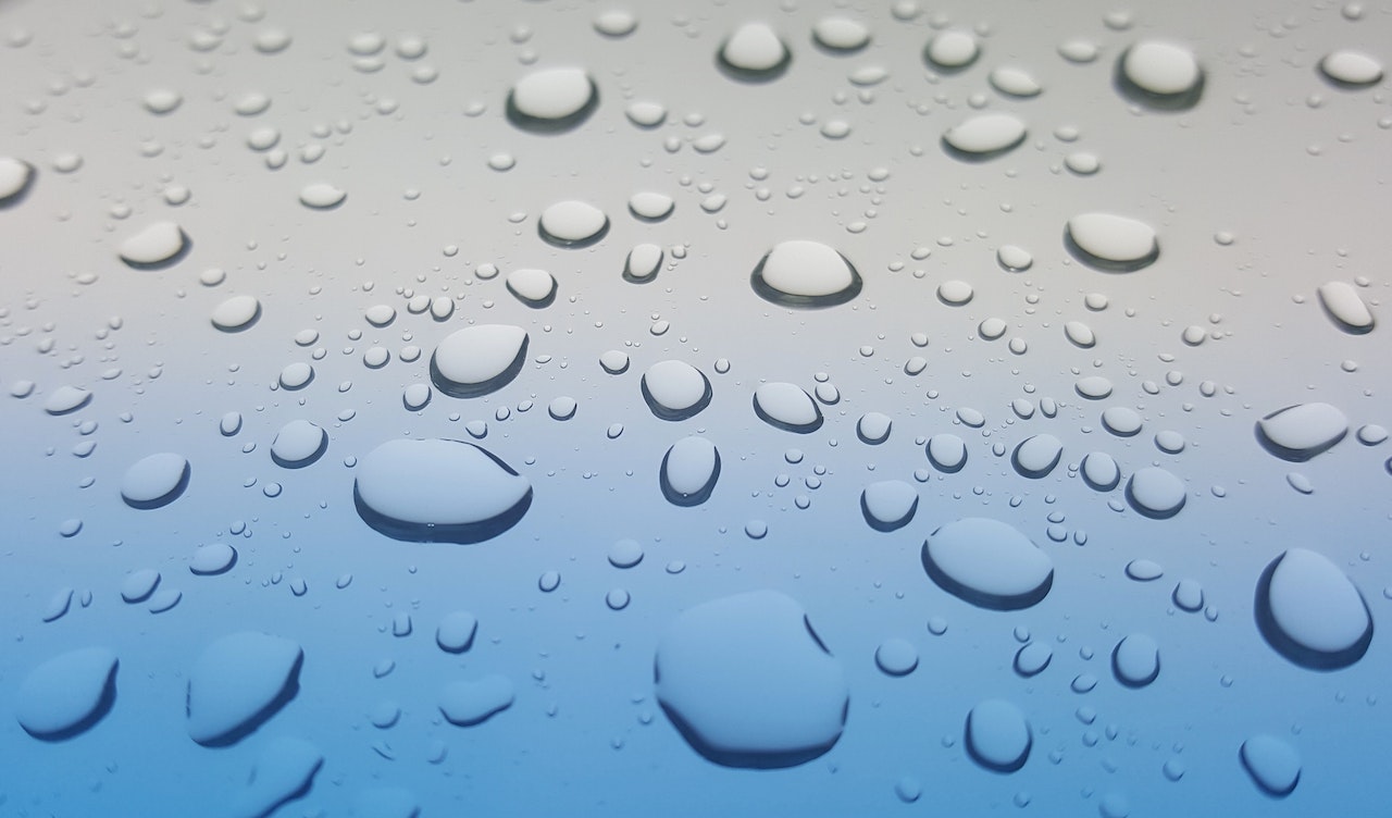 Glass with water droplets