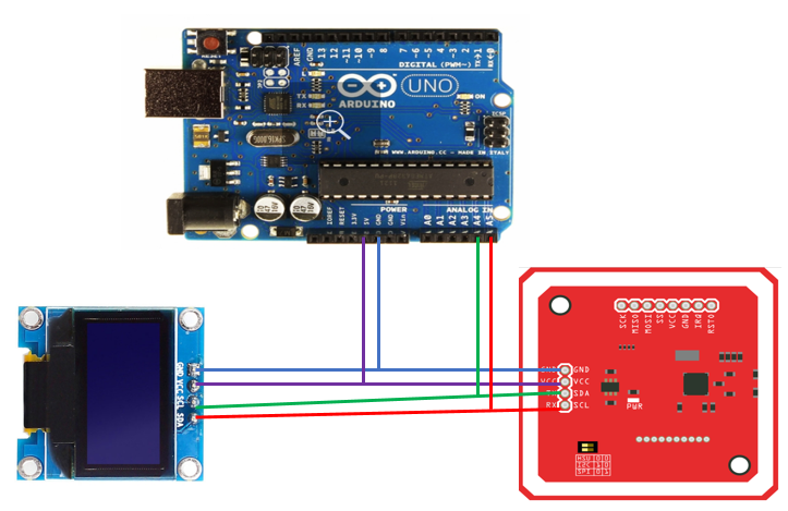 Connecting Arduino to PN532 module and OLED 