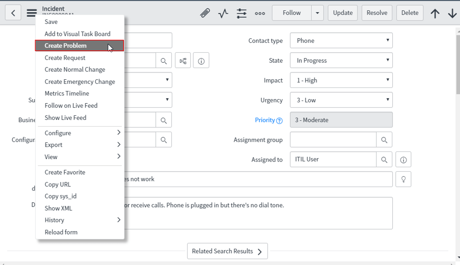 create_problem-Servicenow itsm tools-Edureka