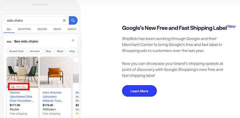 ShipBob - Ücretsiz Google Hızlı Gönderim Etiketi