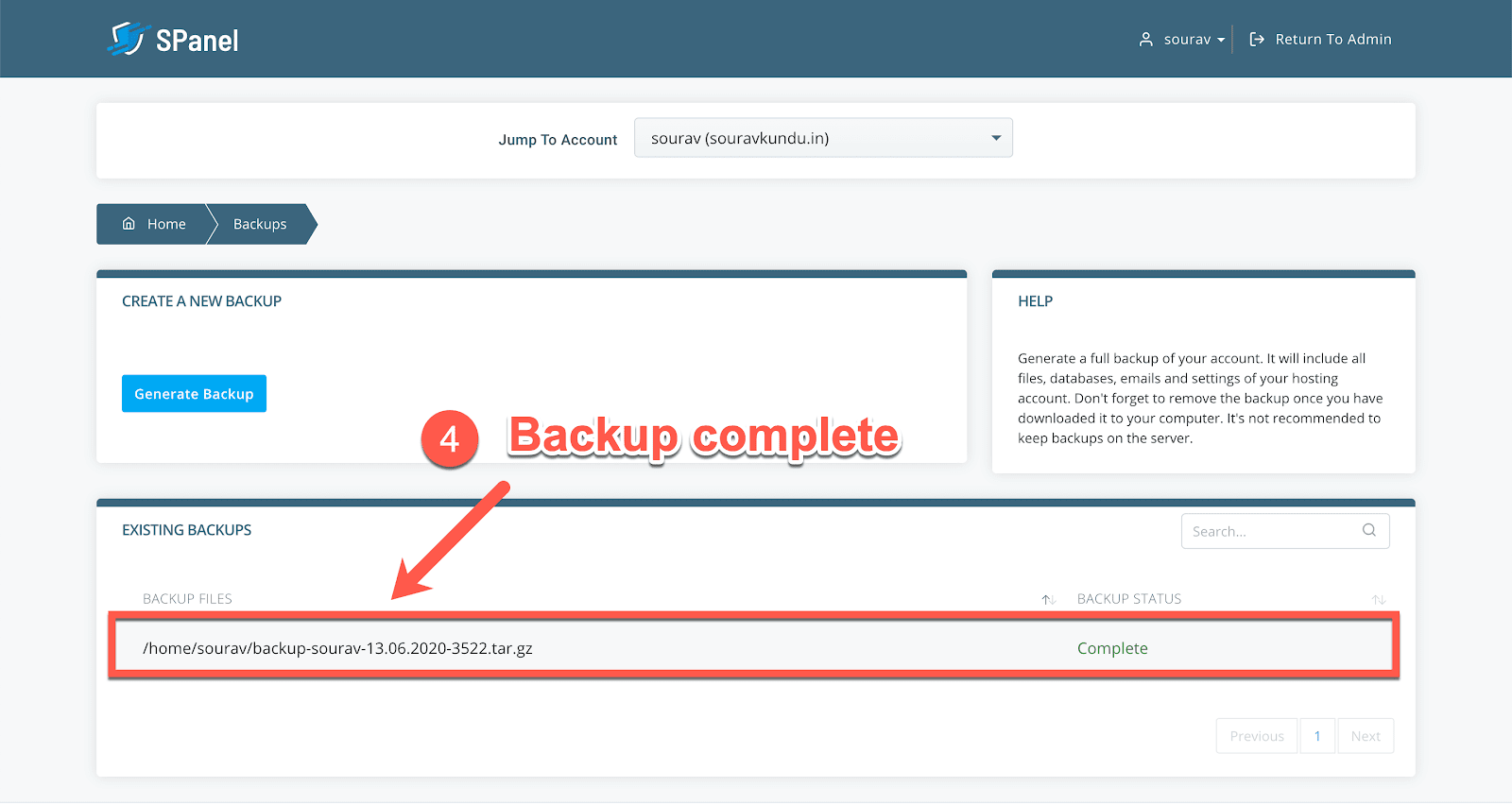 faça um backup completo do wordpress no scala spanel parte 4
