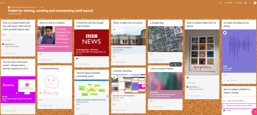 Padlet example of use
