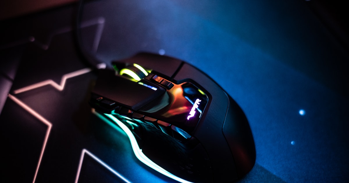 Gaming mouse on a gaming mat