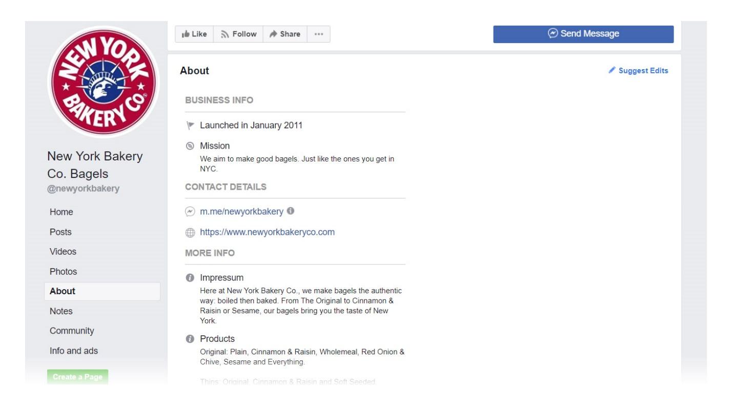 facebook profile page example 