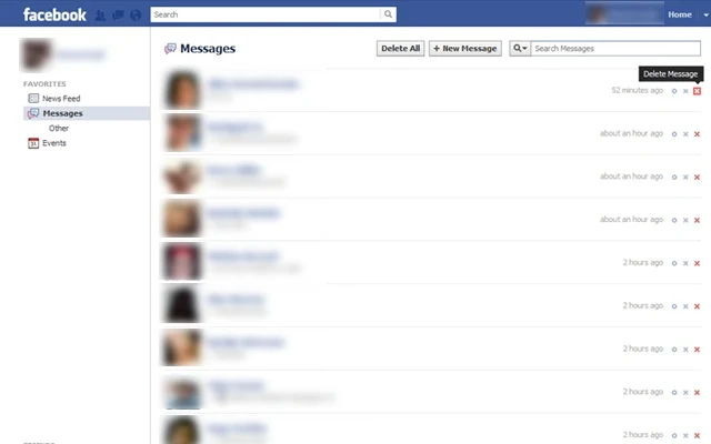clear all chats history in fb