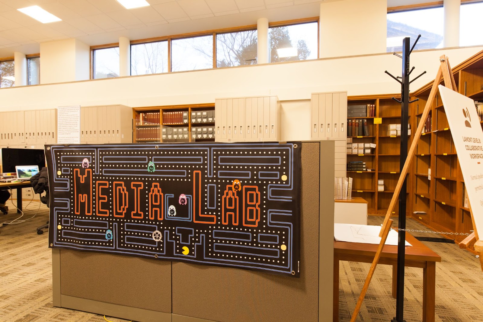 a picture of a sign saying "media lab"