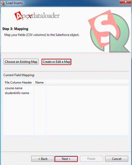 Data Loader Upsert: Load Inserts Window