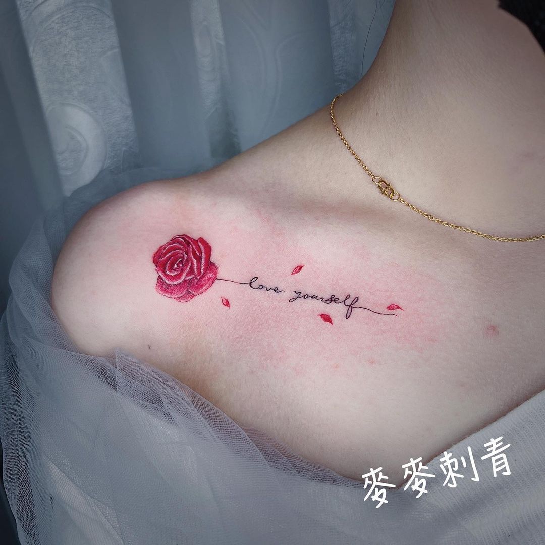 Love Yourself Rose Tattoo