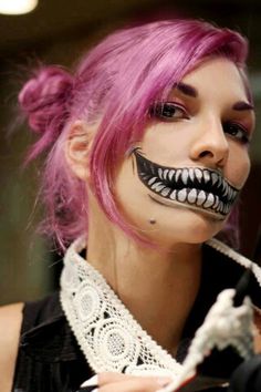 body paint monster mouth and fuscia hair.jpg