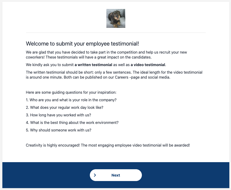employee testimonial template