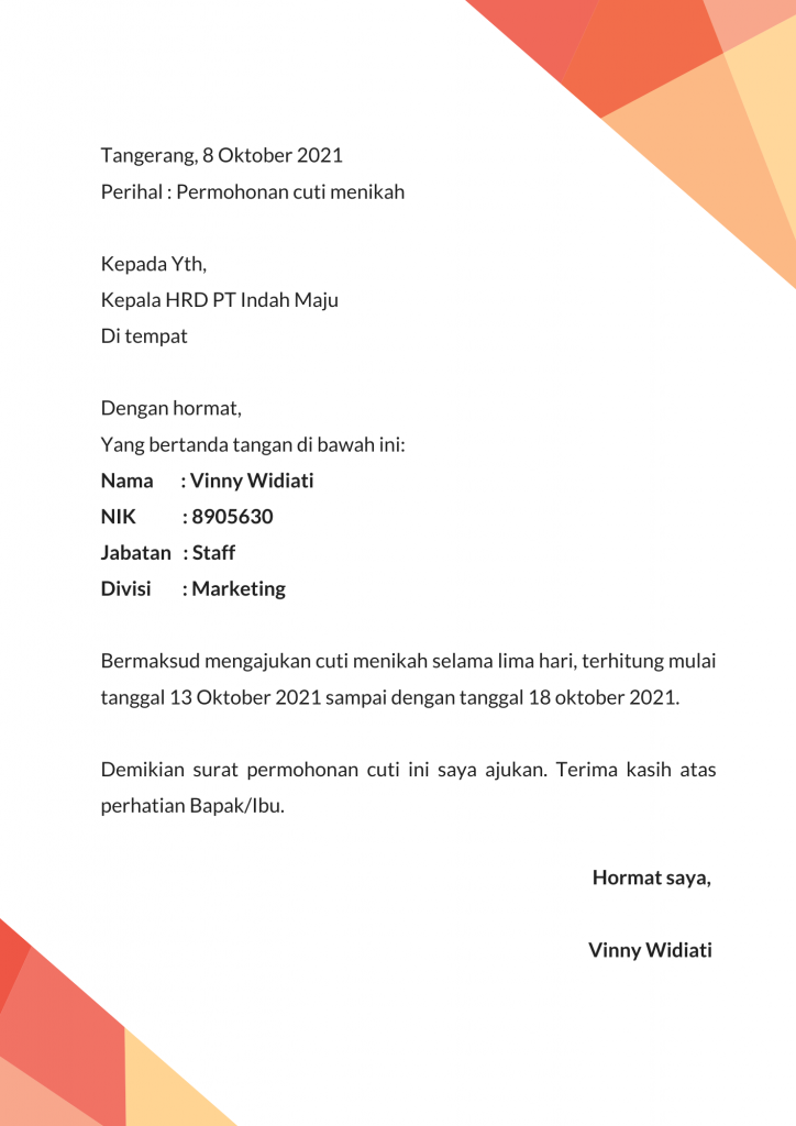 √ Wajib Diketahui! Contoh Surat Cuti yang Baik dan Benar | GreatDay HR Blog