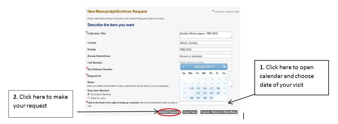 submit request screen capture