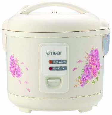 Tiger JNP-1800-FL 10-Cup Rice Cooker and Warmer, Floral White