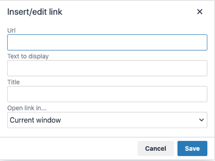 Link options menu screenshot