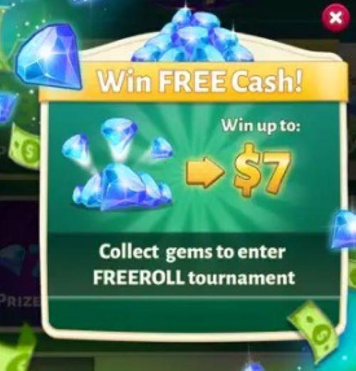 You can play Solitaire Cash for free to win gems to use to enter cash tournaments. 