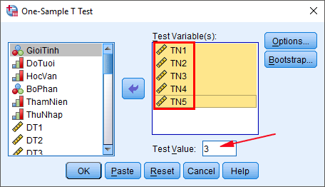Kiểm định One-Sample T-Test trong SPSS