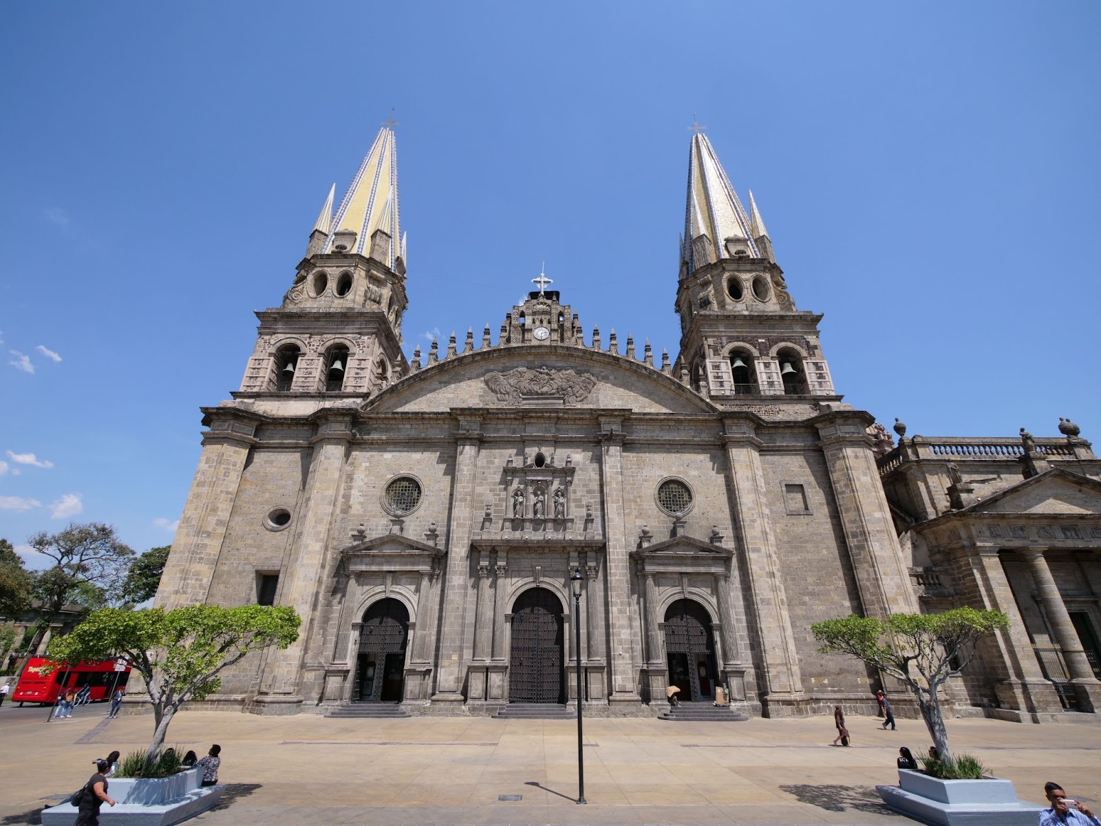 front of a large cathedral 
