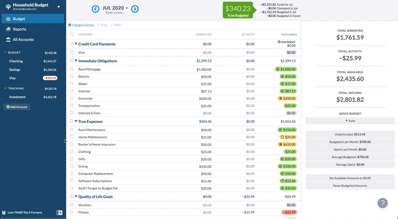 Resize and collapse your YNAB budget