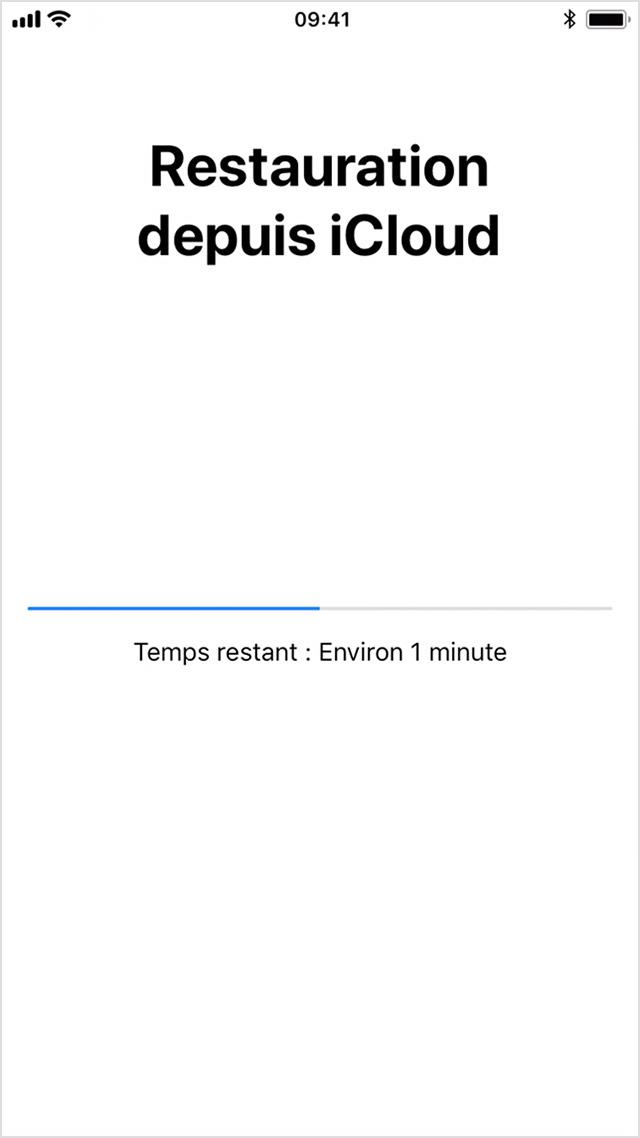 vue ecran restauration sauvegarde iphone