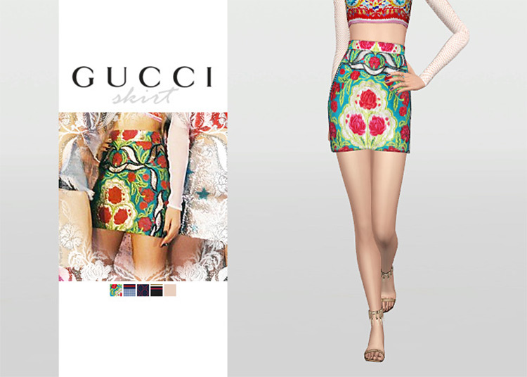 Gucci Skirt Sims 4 CC screenshot