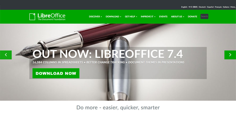 Out Now LibreOffice in the official site