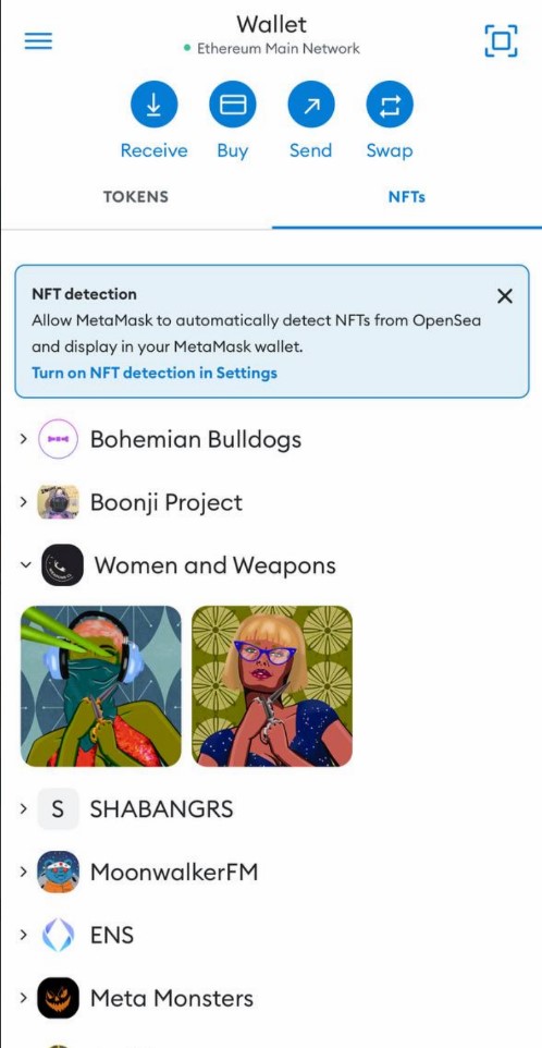 Скриншот с отчеканенным NFT