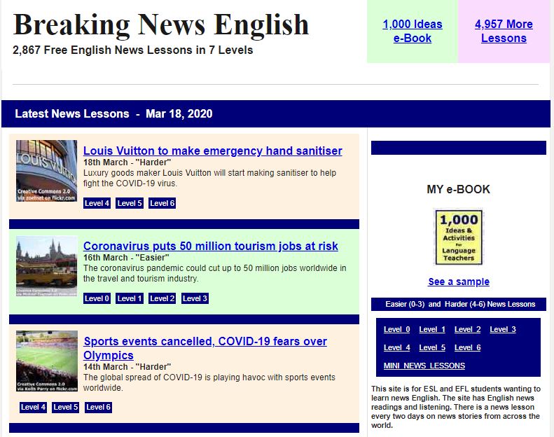 trang web luyện nghe tiếng Anh qua tin tức