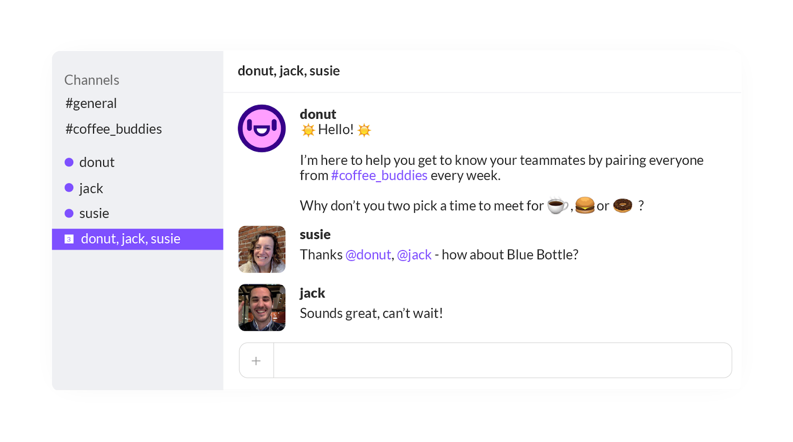 Donut app for Slack screenshot