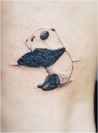 Panda Miniature Animal Tattoo Women