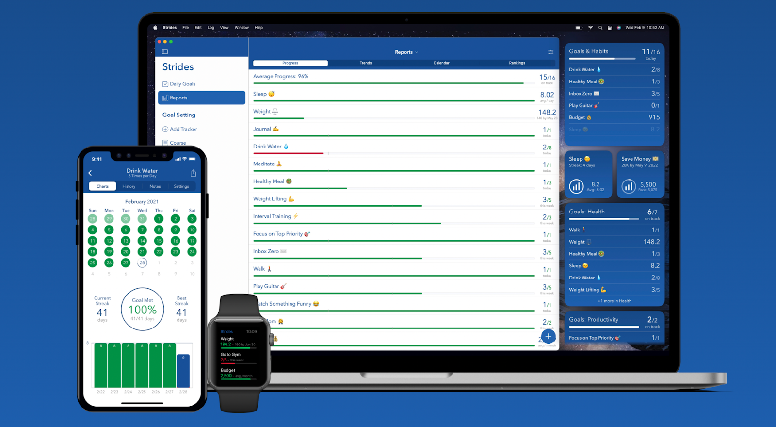 strides goal tracking app