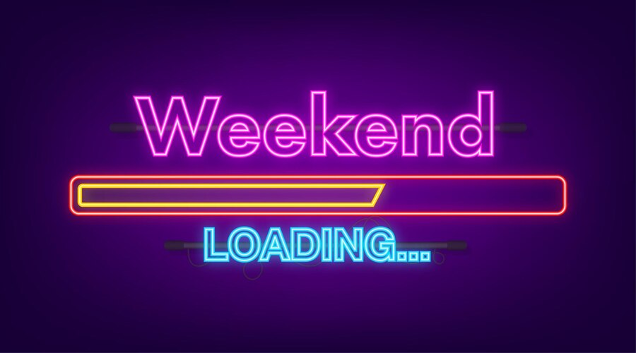 Neon Design Saying 'Weekend Loading'.