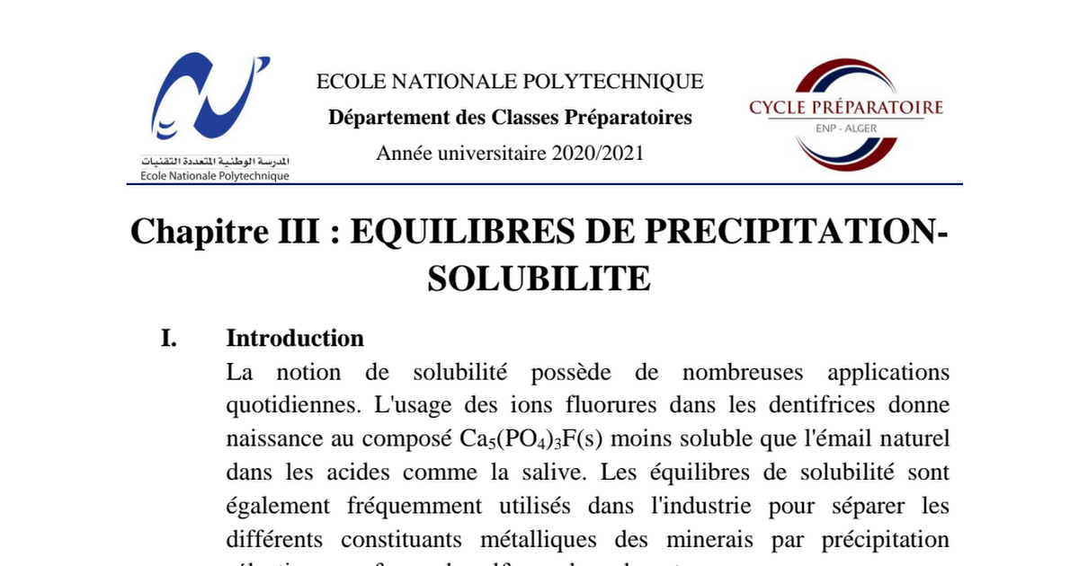Chapitre III_EQUILIBRES DE PRECIPITATION-SOLUBILITE_19JANV.pdf