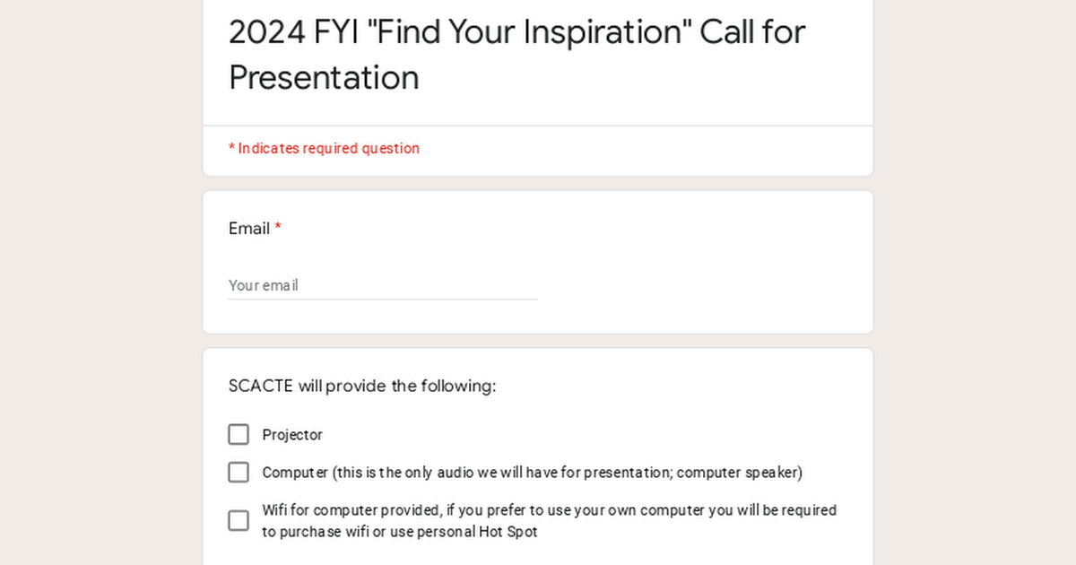 2024 FYI "Find Your Inspiration" Call for Presentation